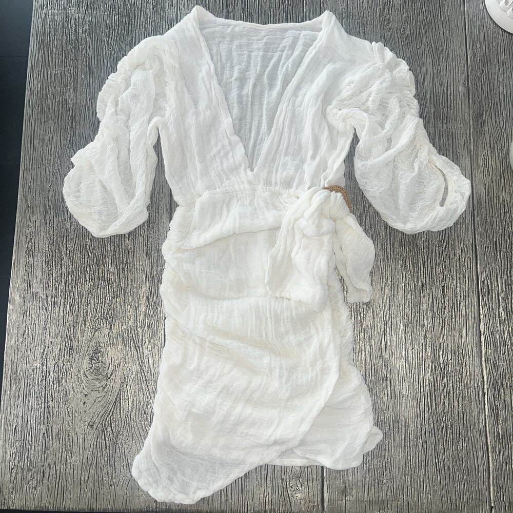 Jens Pirate Booty Hillview Midi Dress Gauze White Boho Revolve XS/S NWT $202 - Picture 2 of 9